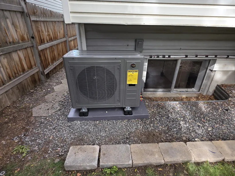New dual-fuel heat pump system installation